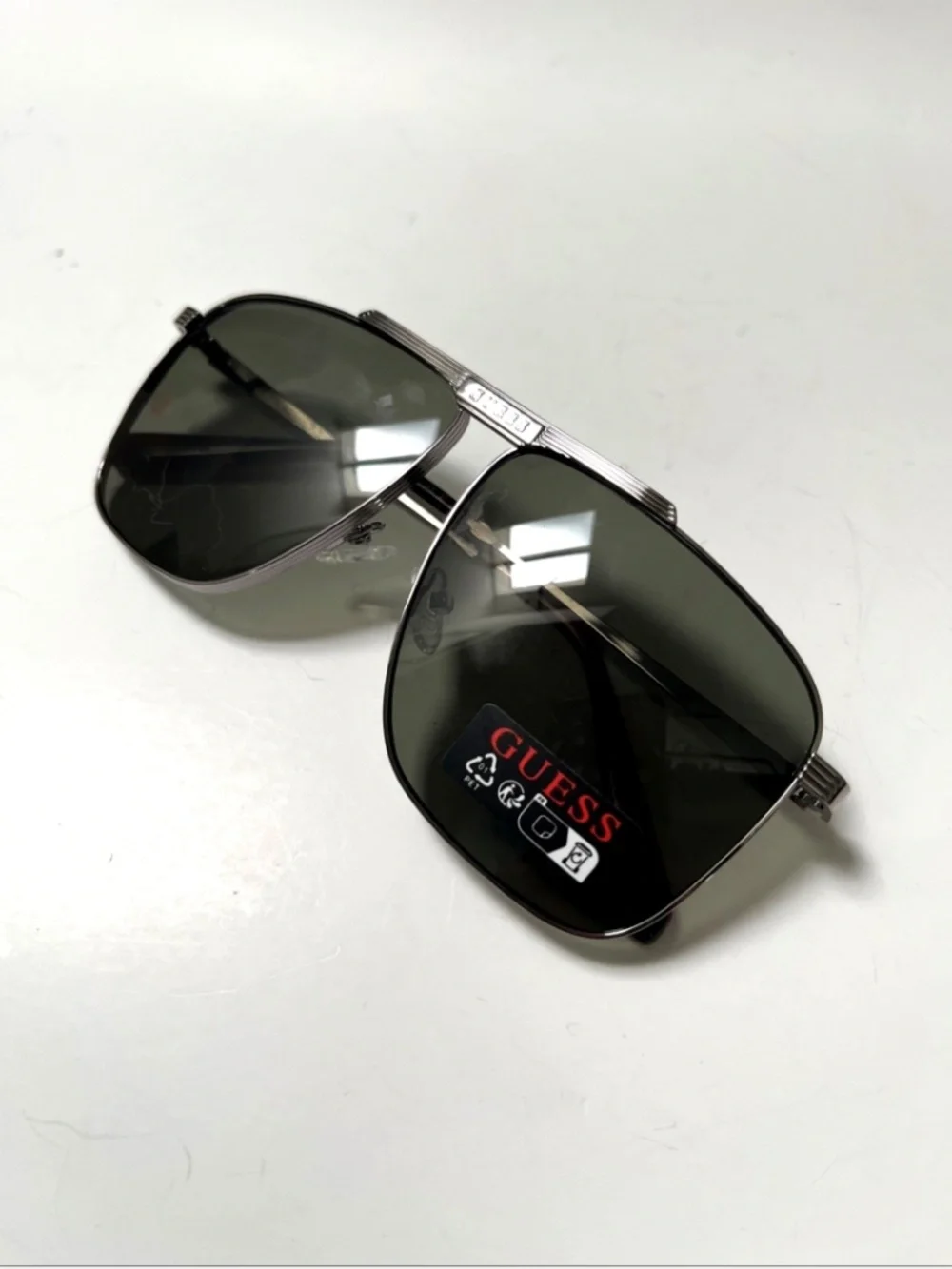 New GUESS Aviator Sunglasses GO00052 Metal Silver Classic Tortoise Leg